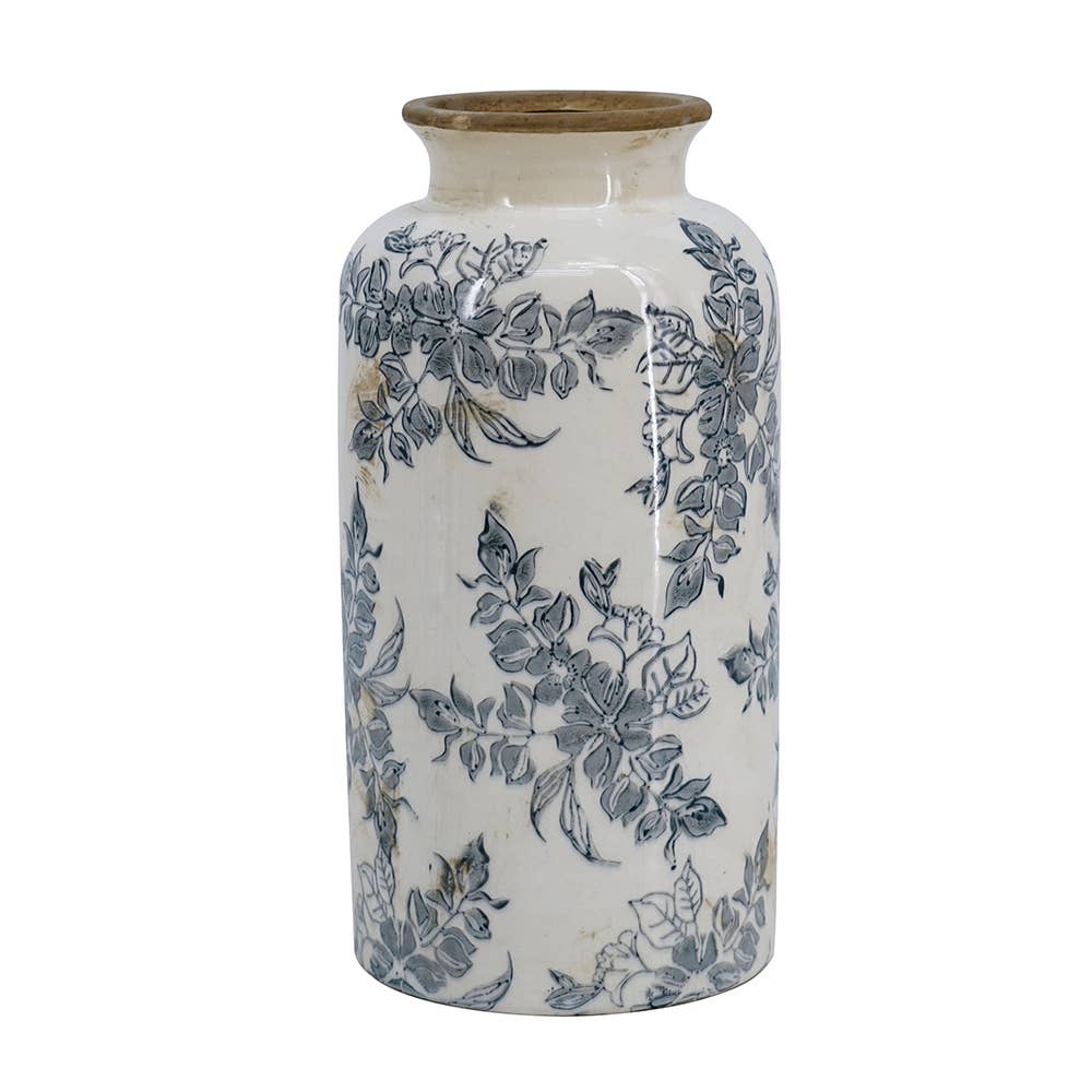 Midnight Blossom Ceramic Vase