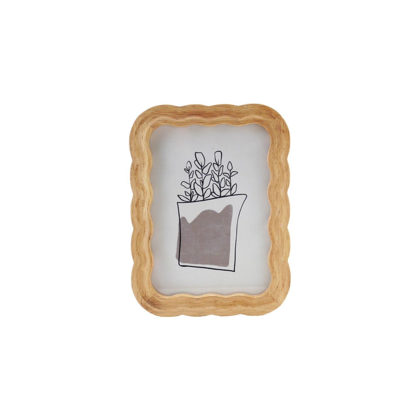 Rubberwood Scalloped Photo Frame 5x7