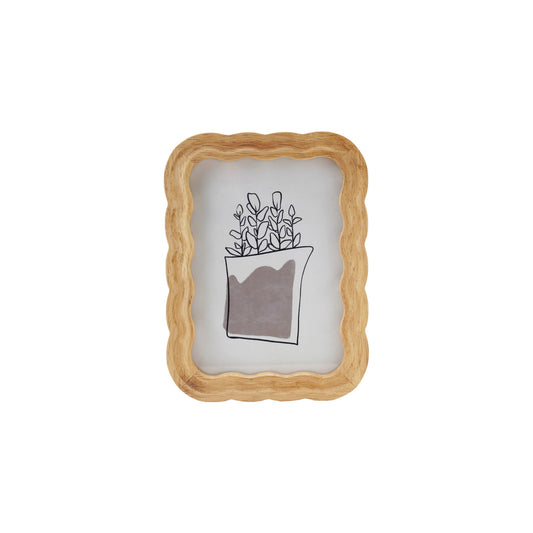 Rubberwood Scalloped Photo Frame 5x7