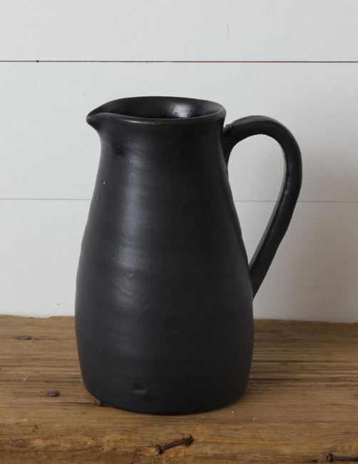 Black Matte Pottery Pitcher