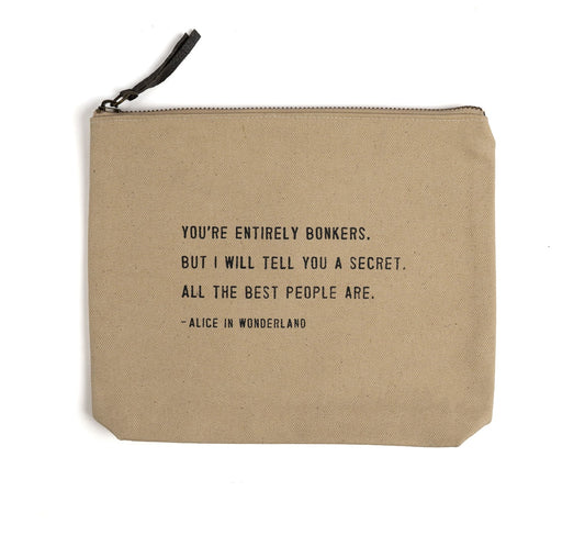 Bonkers Alice in Wonderland Canvas Zip Pouch