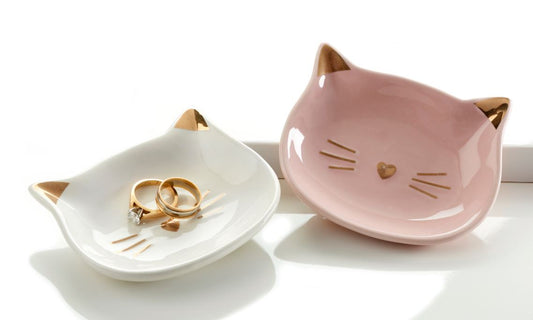 Ceramic Cat Trinket Tray