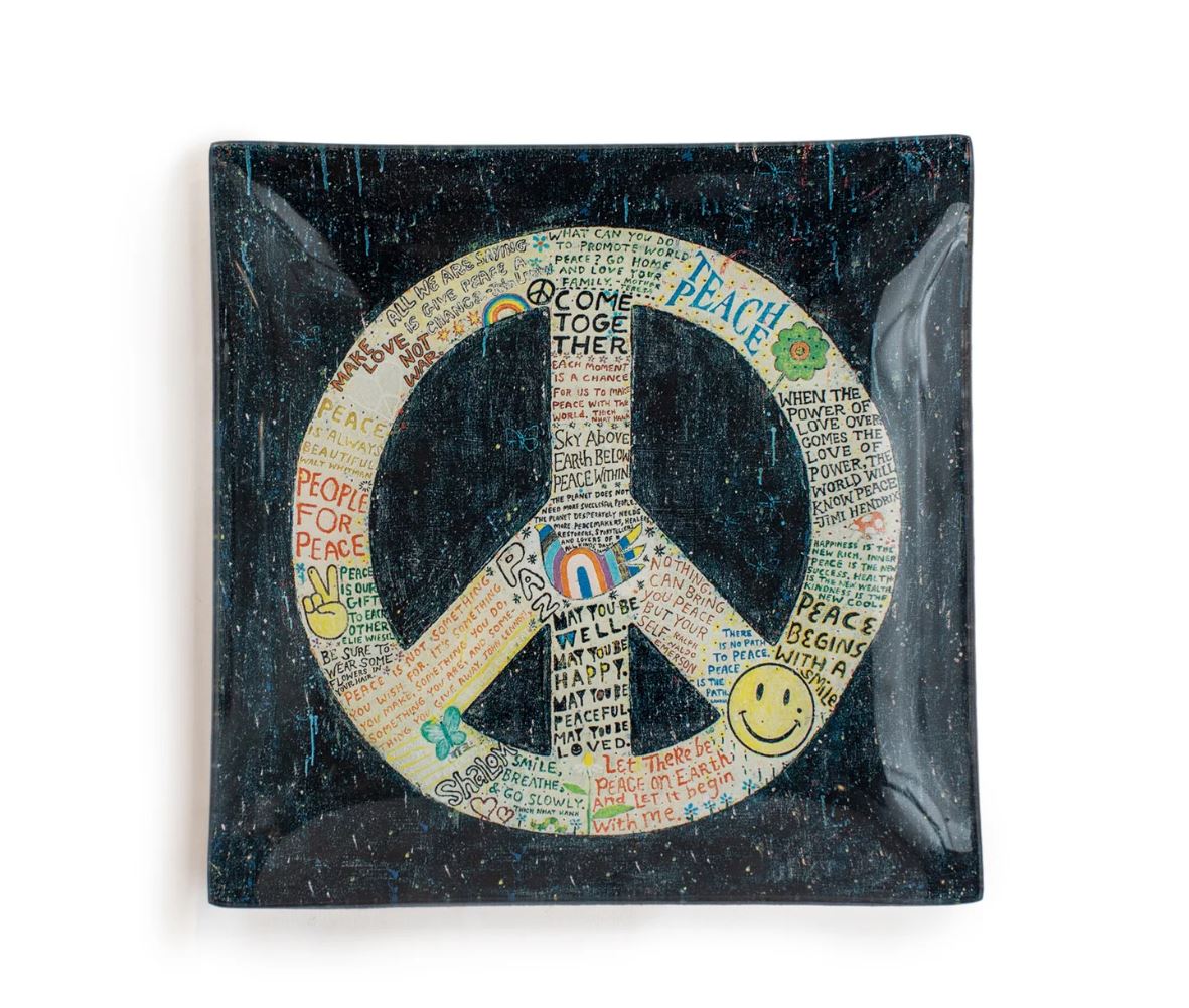 Choose Peace Decoupage Plate