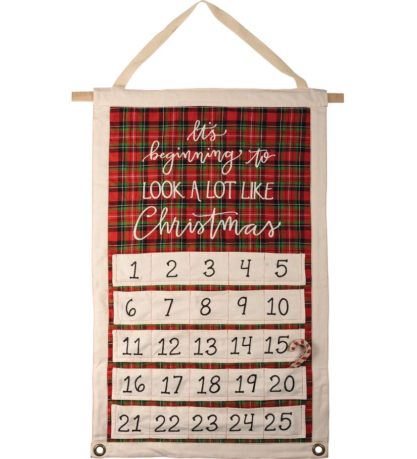 Countdown to Christmas Wall Calendar with Pockets