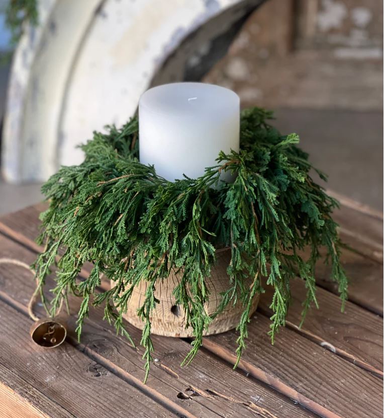 Soft Touch Cedar Wreath / Candle Ring 12"