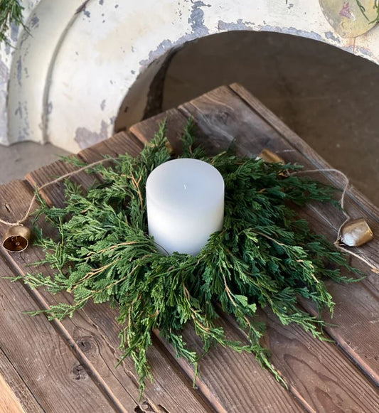 Soft Touch Cedar Wreath / Candle Ring 12"