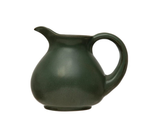 Green Stoneware Pitcher