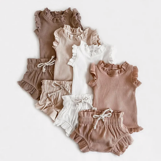 Lotus Leaf Ruffle Romper Set