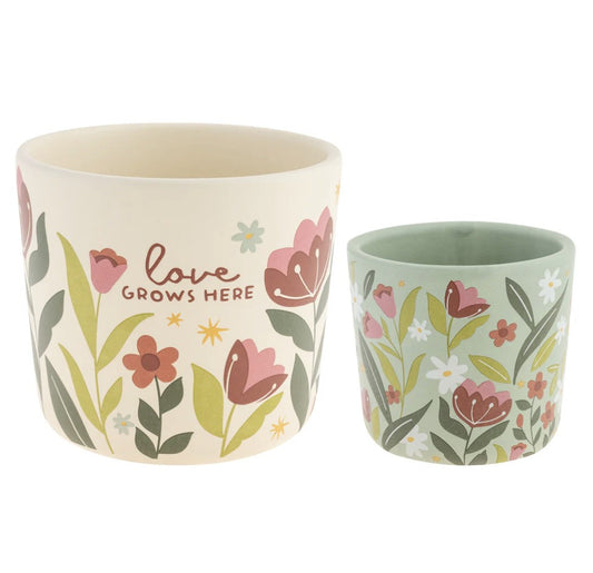 Love Grows Here Pots