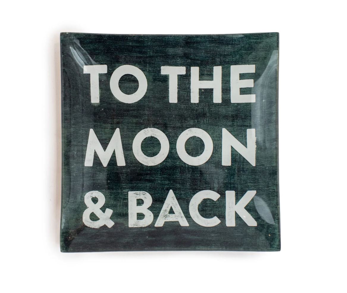 To the Moon and Back Decoupage Plate