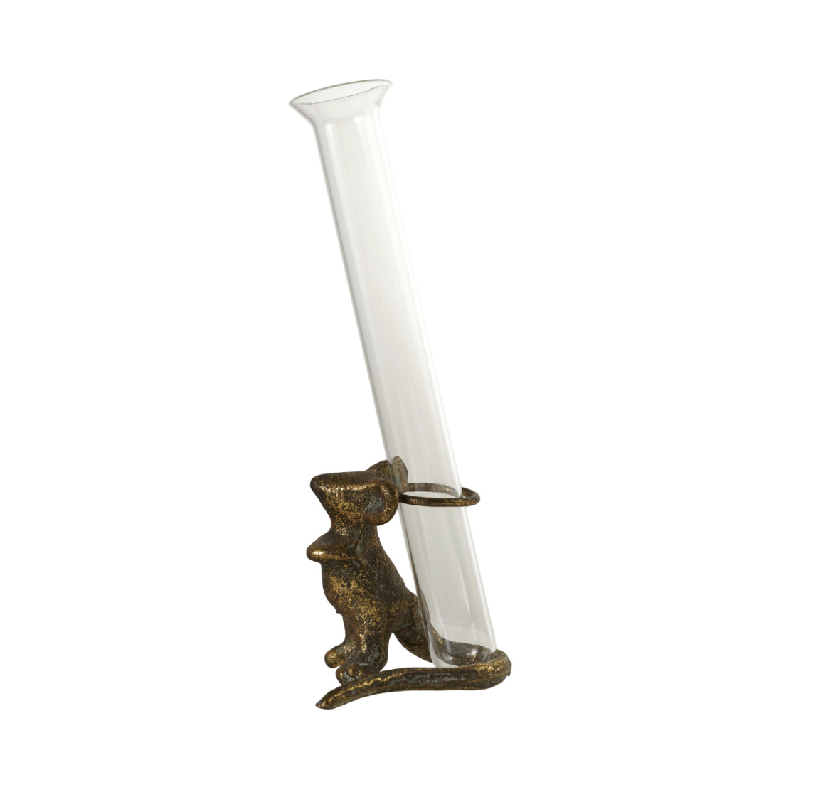 Metal Mouse Holding Test Tube Vase