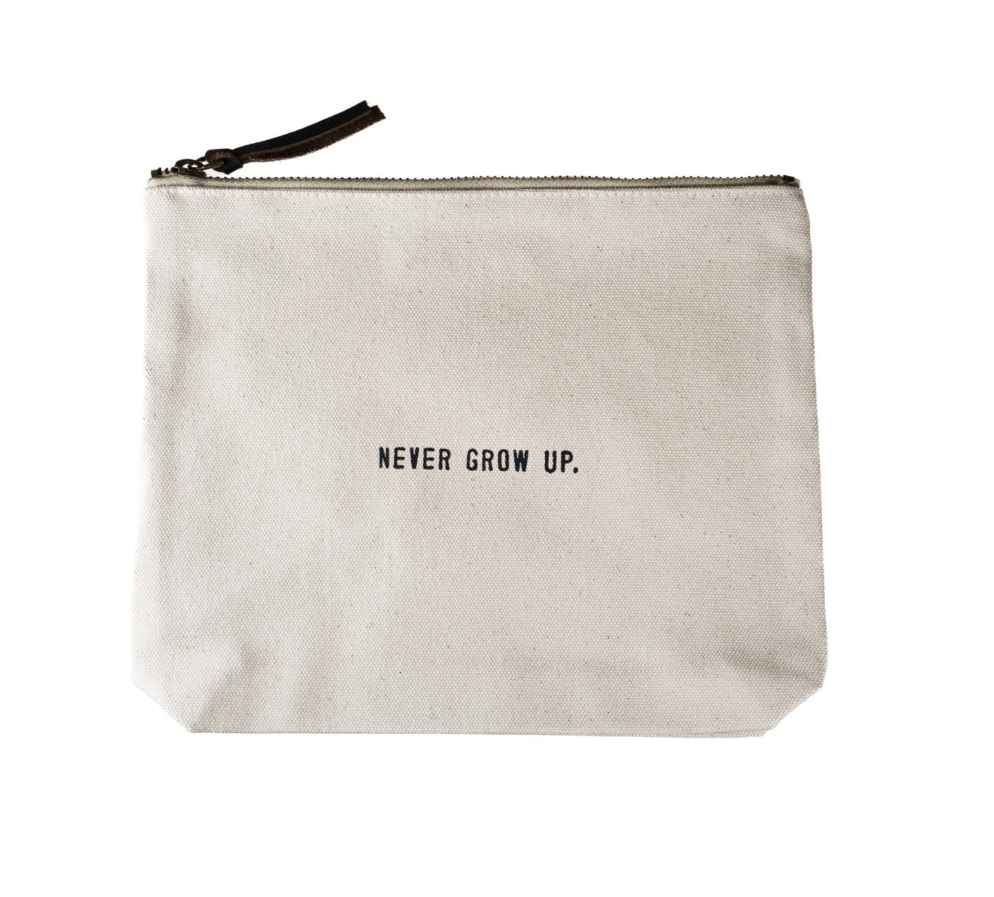Never Grow Up Canvas Zip Pouch