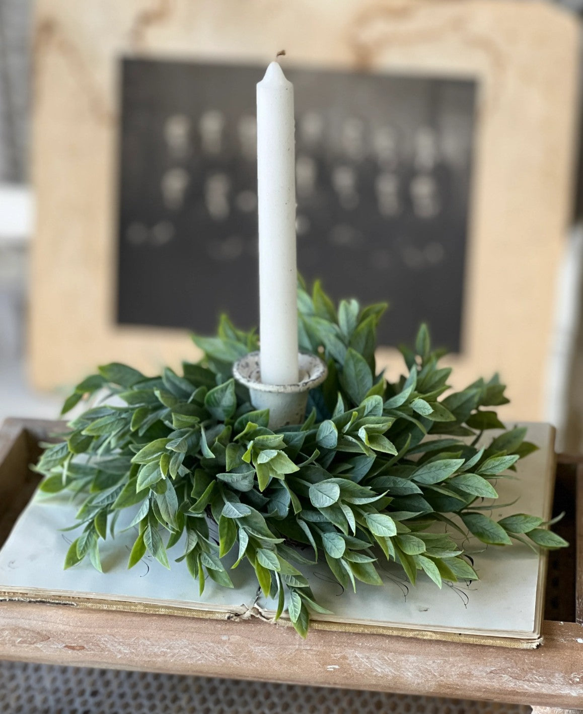 Rainwashed 8" Candle Ring Wreath