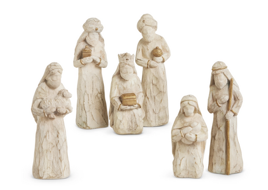 White Carved Nativity