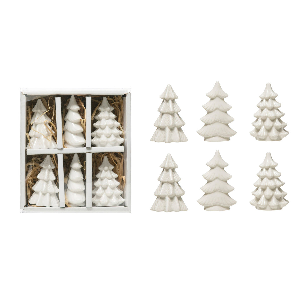Set of 6 Stoneware Trees