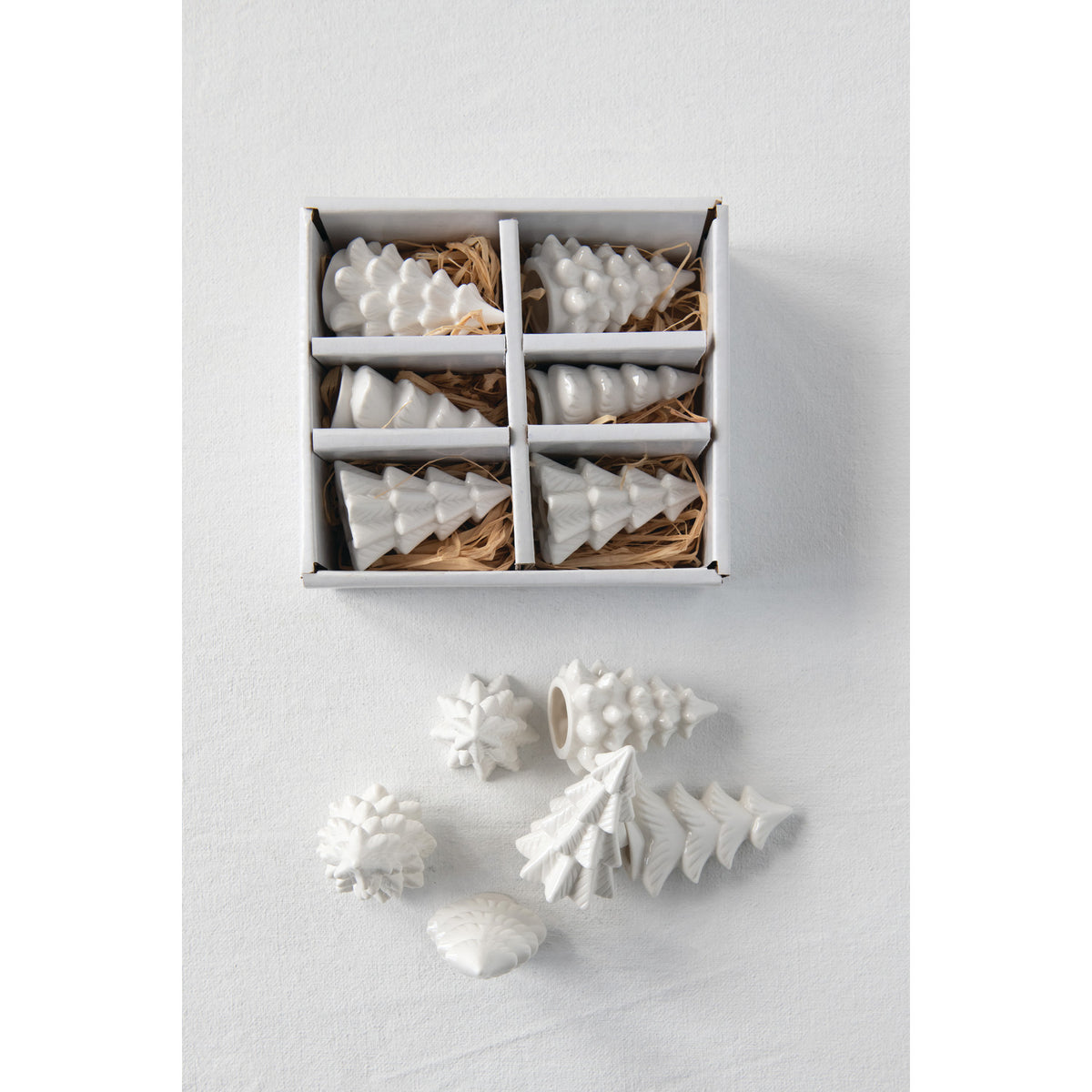 Set of 6 Stoneware Trees