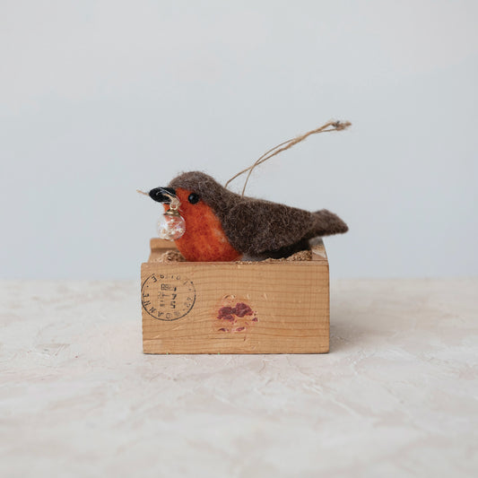 Wool Felt Robin Ornament