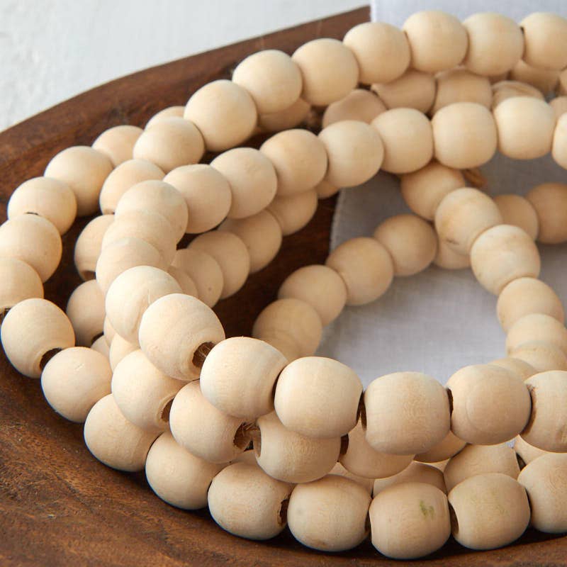 Natural Wood Bead Garlands 9 Feet Long