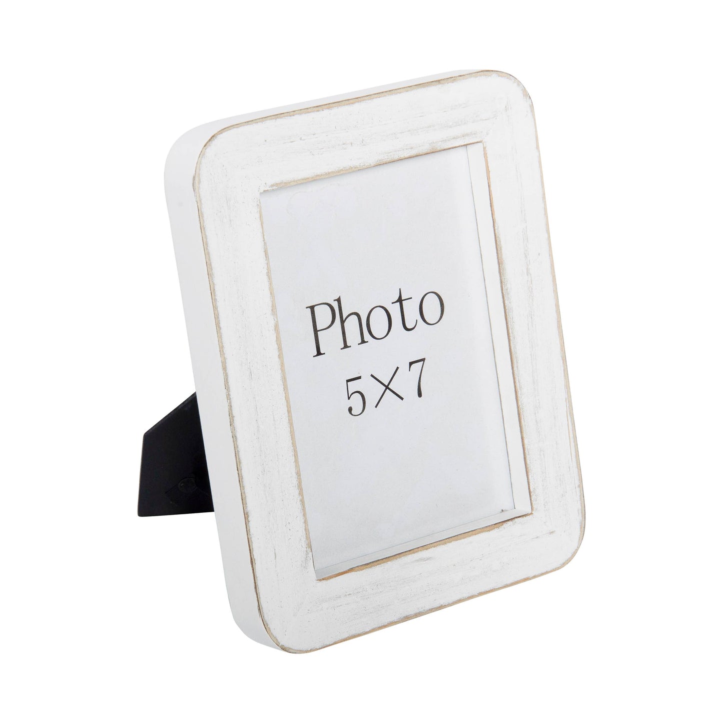 Wood 10 in White Rounded Corner Photo Frame 5X7