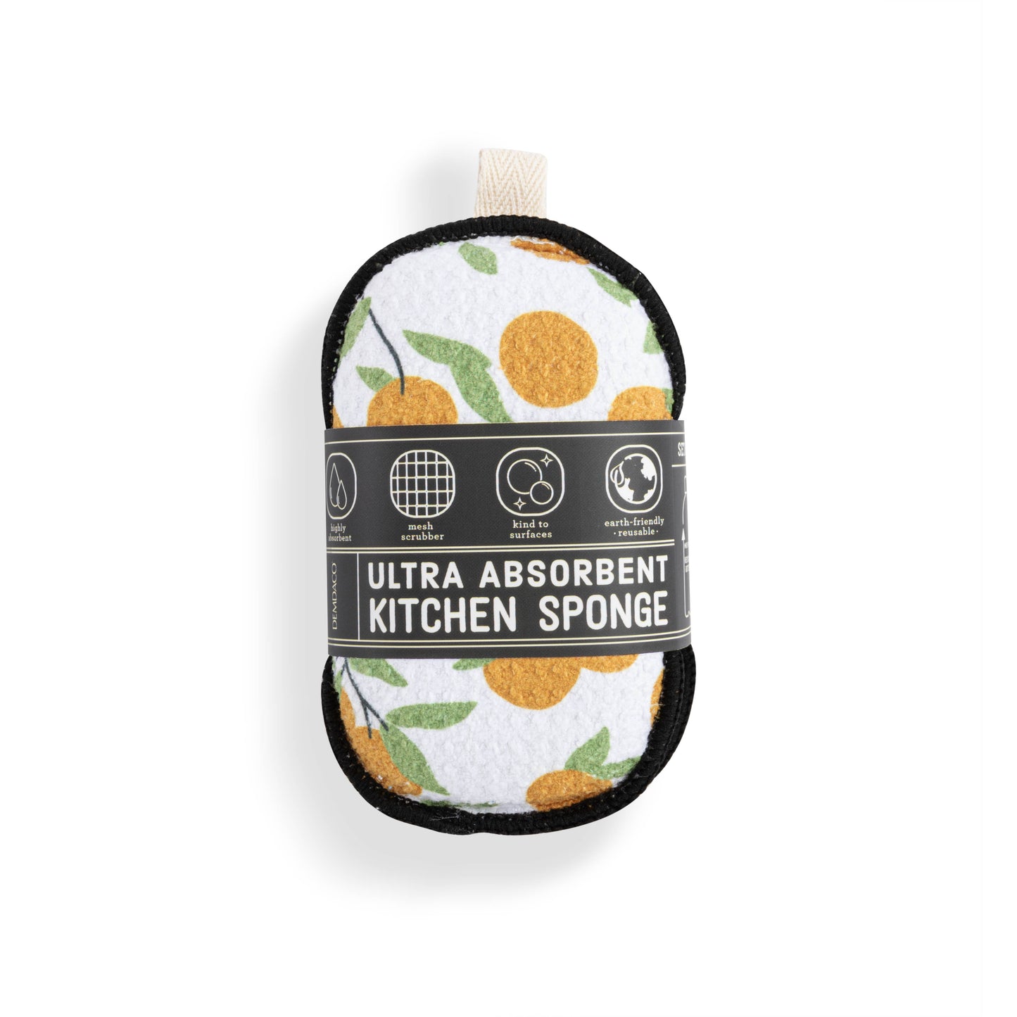 Citrus Orange Absorbent Reversible Sponges Set of 2 - 3x5in