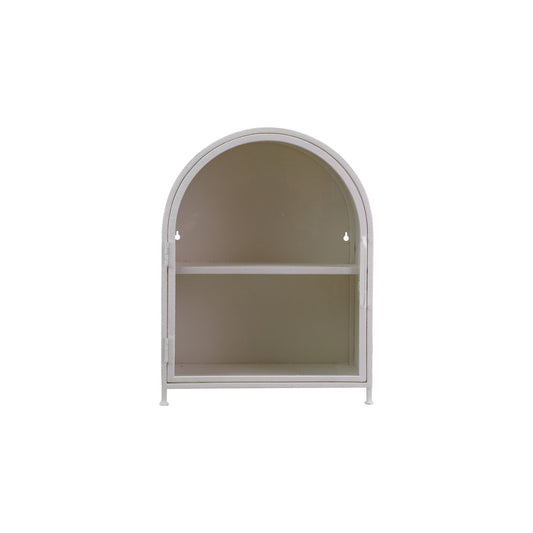 Textured Metal Wall Cabinet with Shelf & Glass Door (Hangs or Sits)