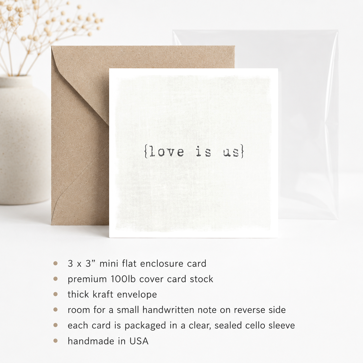 Love Is Us - Mini Card Gift Enclosure