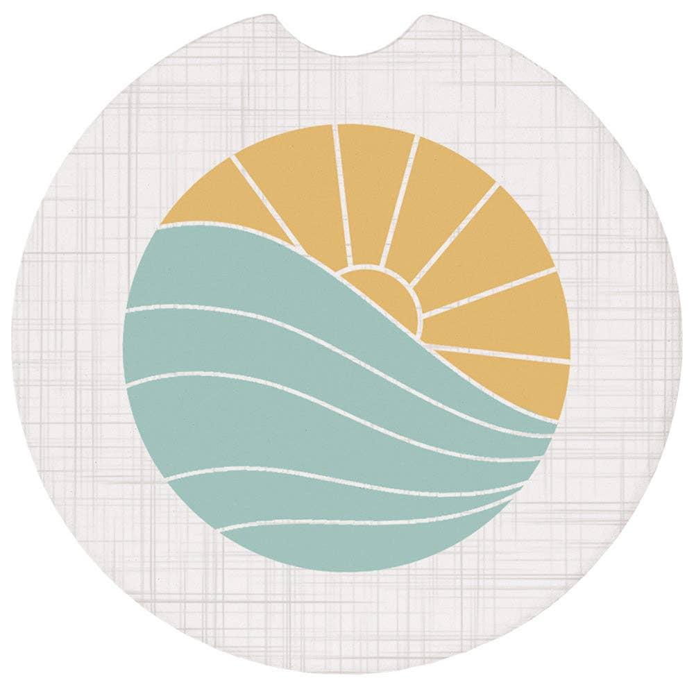 Sun Wave Icon - Car Coasters