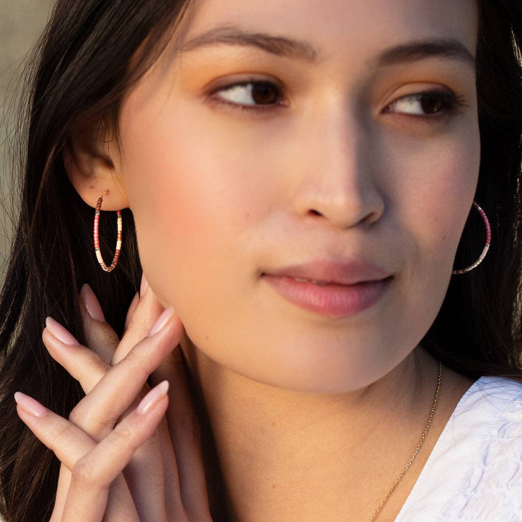 Chromacolor Miyuki Small Hoop - Blush Multi/Silver