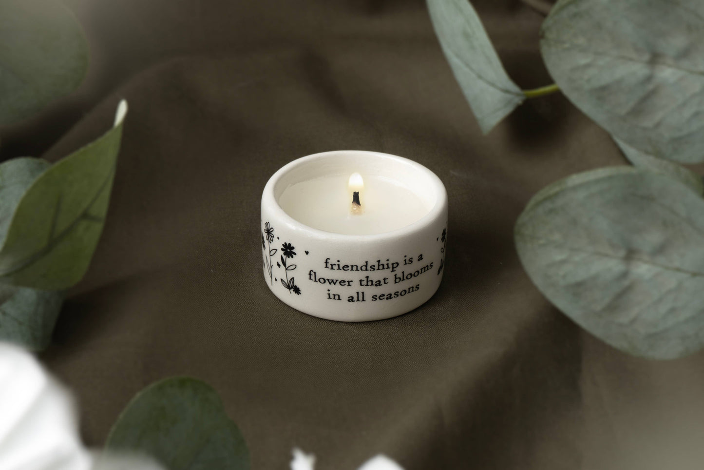 Send With Love 'Friendship Is A Flower...' Ceramic Tealight