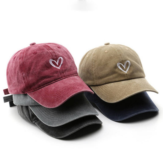 Distressed Hat with Heart