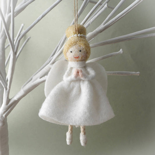 Light Haired Felt Angel Hanging Decoration