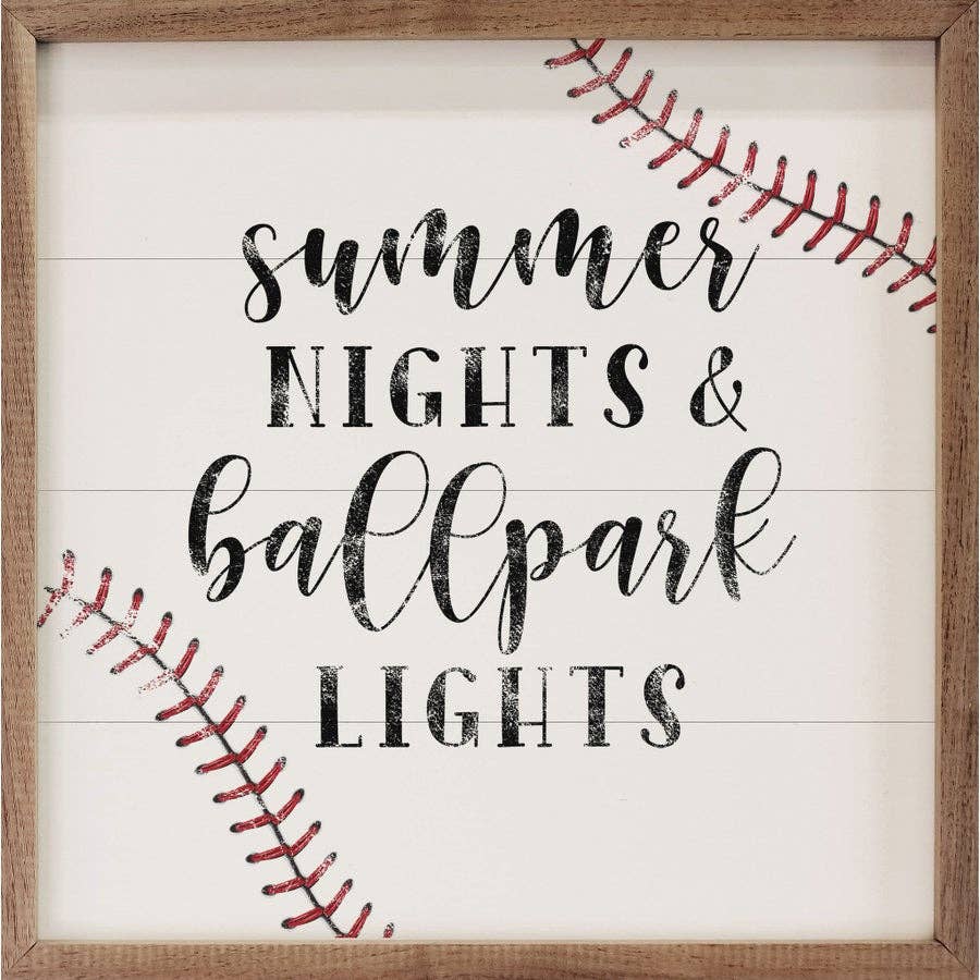 Summer Nights And Ballpark Lights White