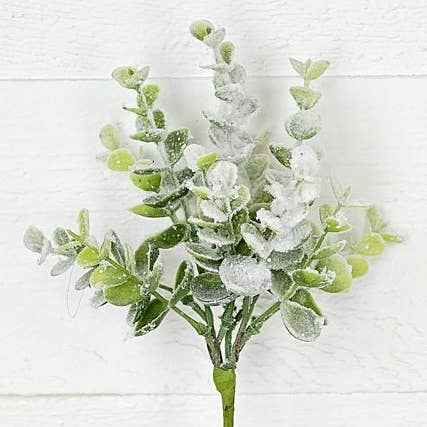 Snow Flocked Eucalyptus 9in
