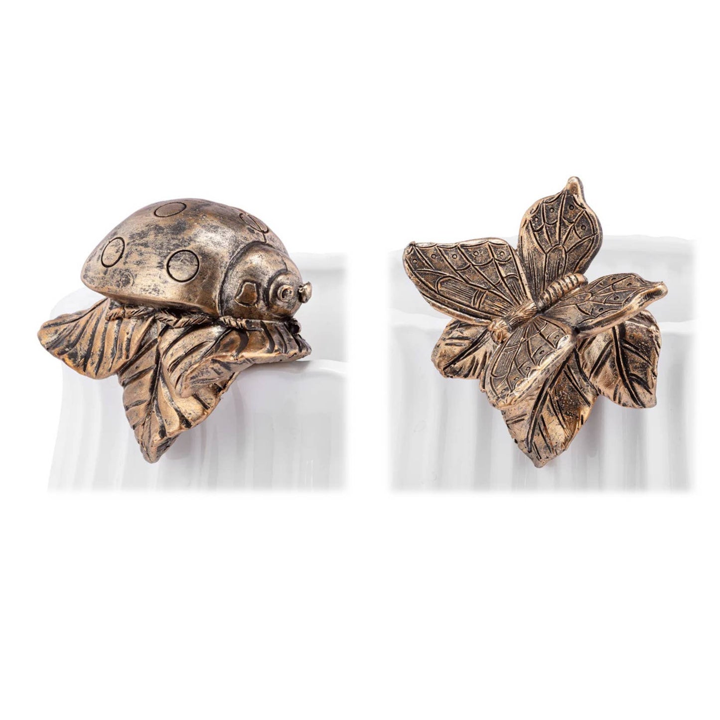 Gold Resin Ladybug or Butterfly Pot Hanger - 2 options, 3"