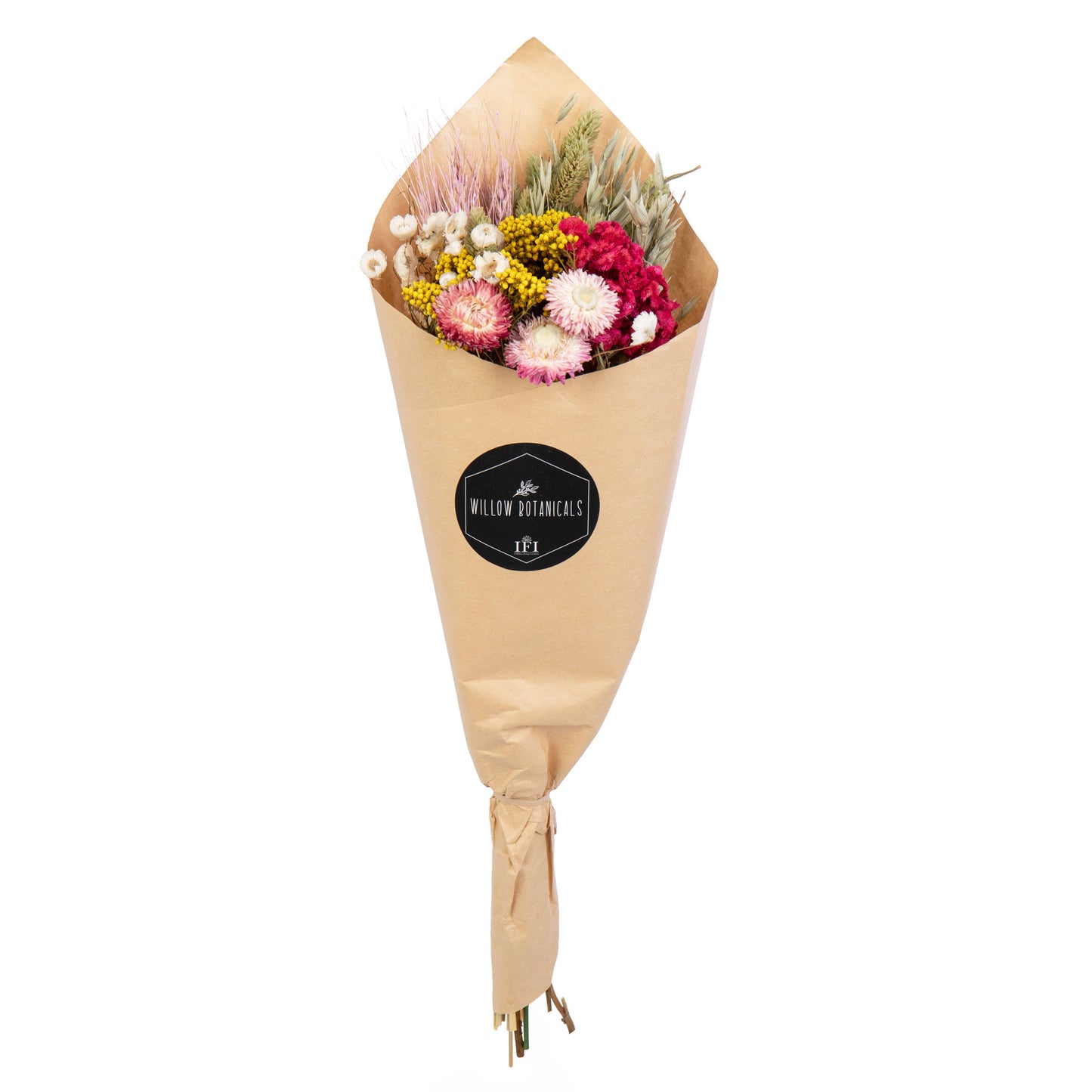 Mixed Dried Bouquet - Natural, Pink, White, Yellow