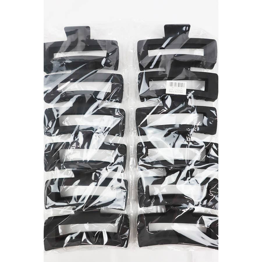Black Jumbo Cut Out Rectangle Hair Claw