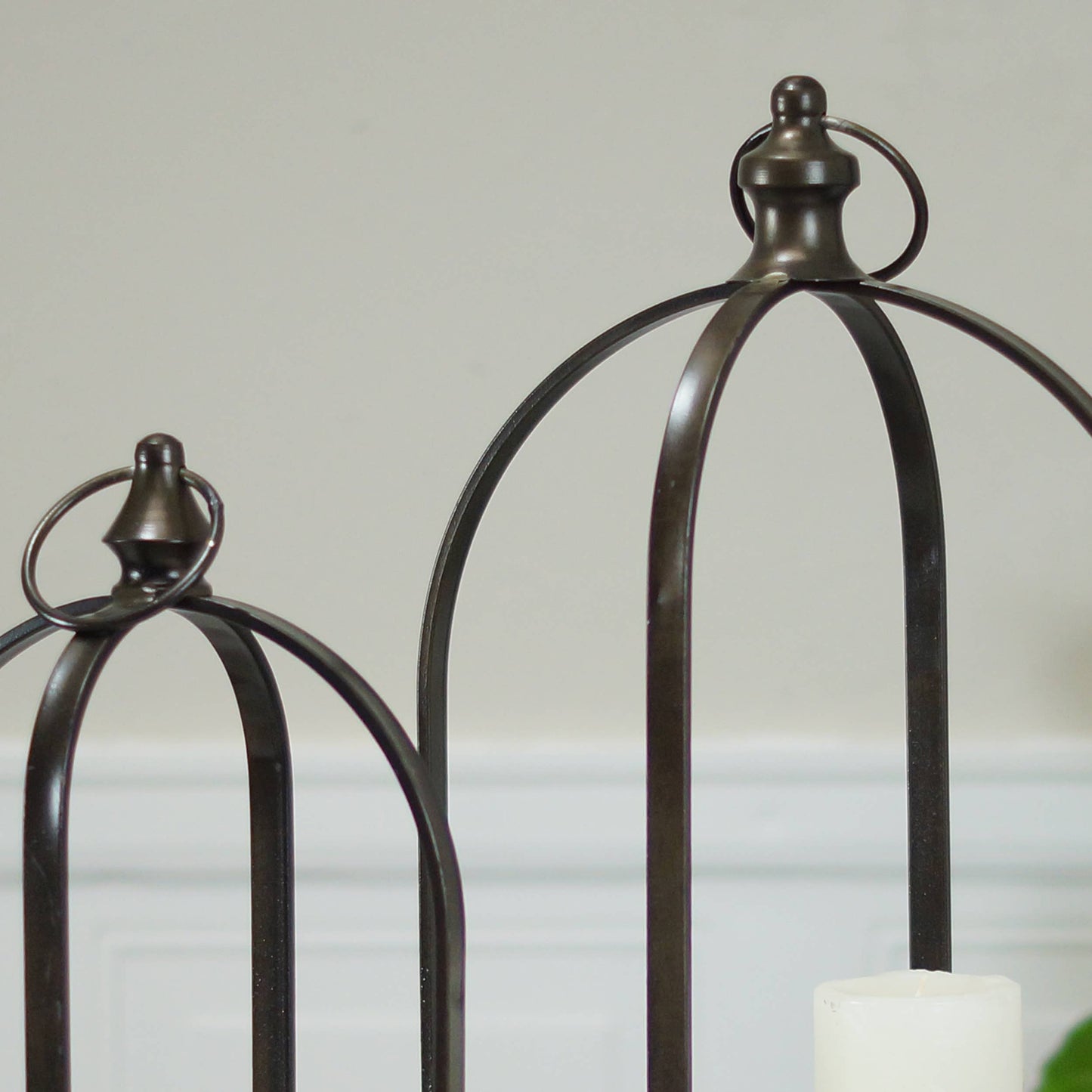 Metal & Wood Oval Lanterns