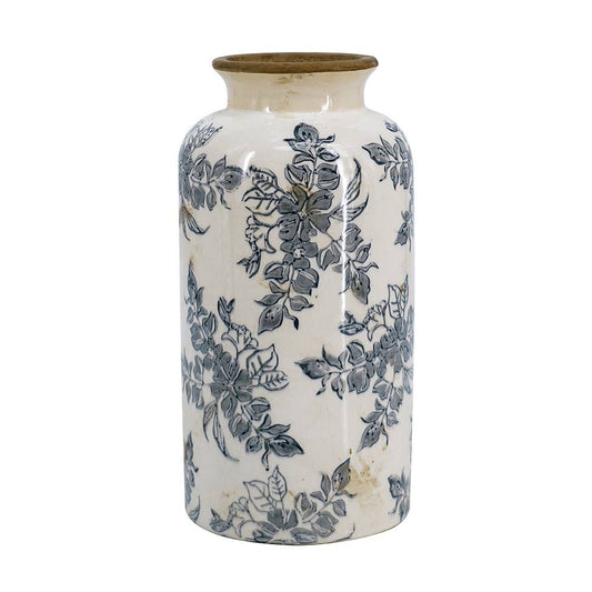 Midnight Blossom Ceramic Vase