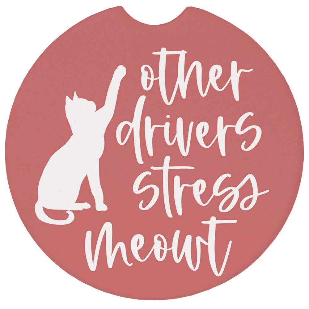 Stress Meowt - Car Coasters