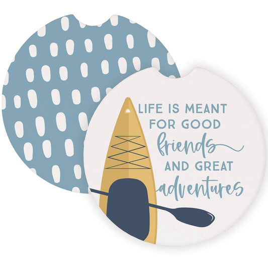 Good Friends Kayak Dots - Car Coasters