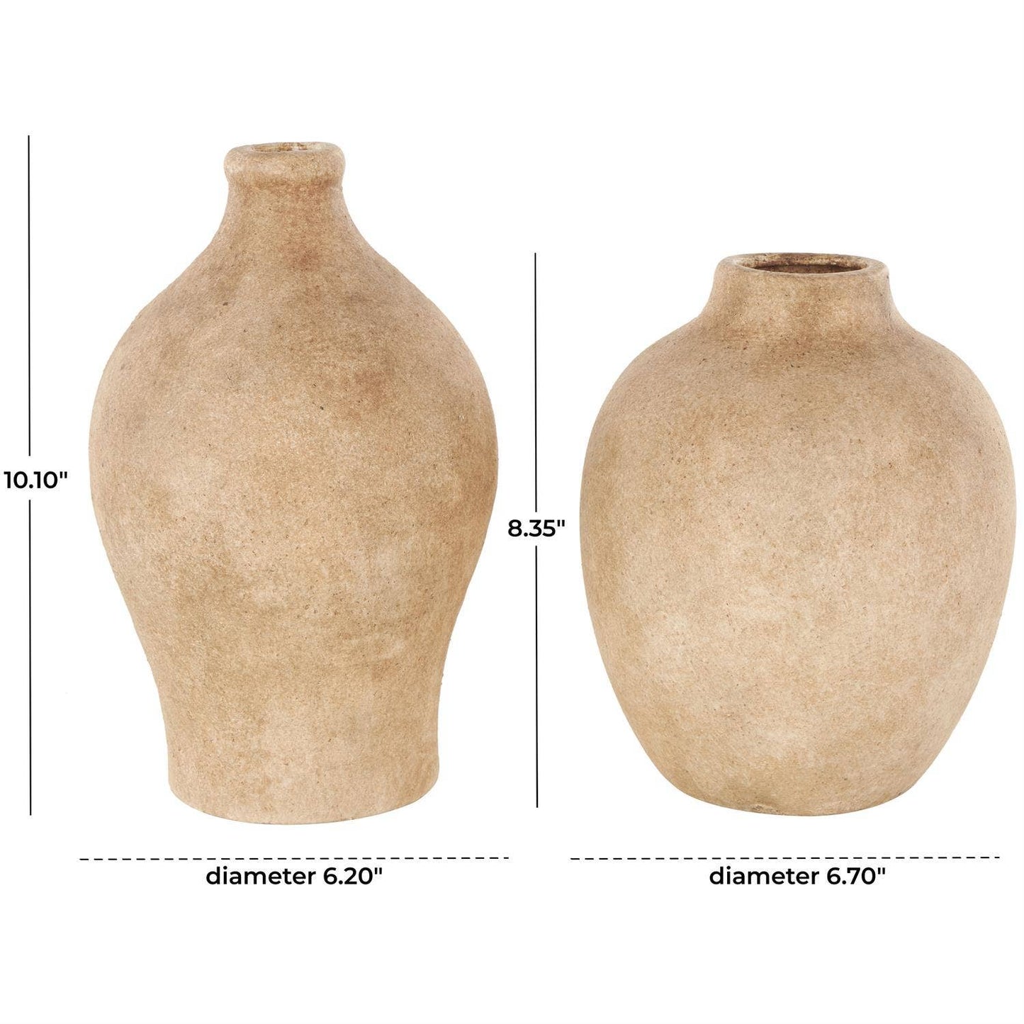 Ceramic Vase w/Antiqued Copper Finish - S/2 in 2 options