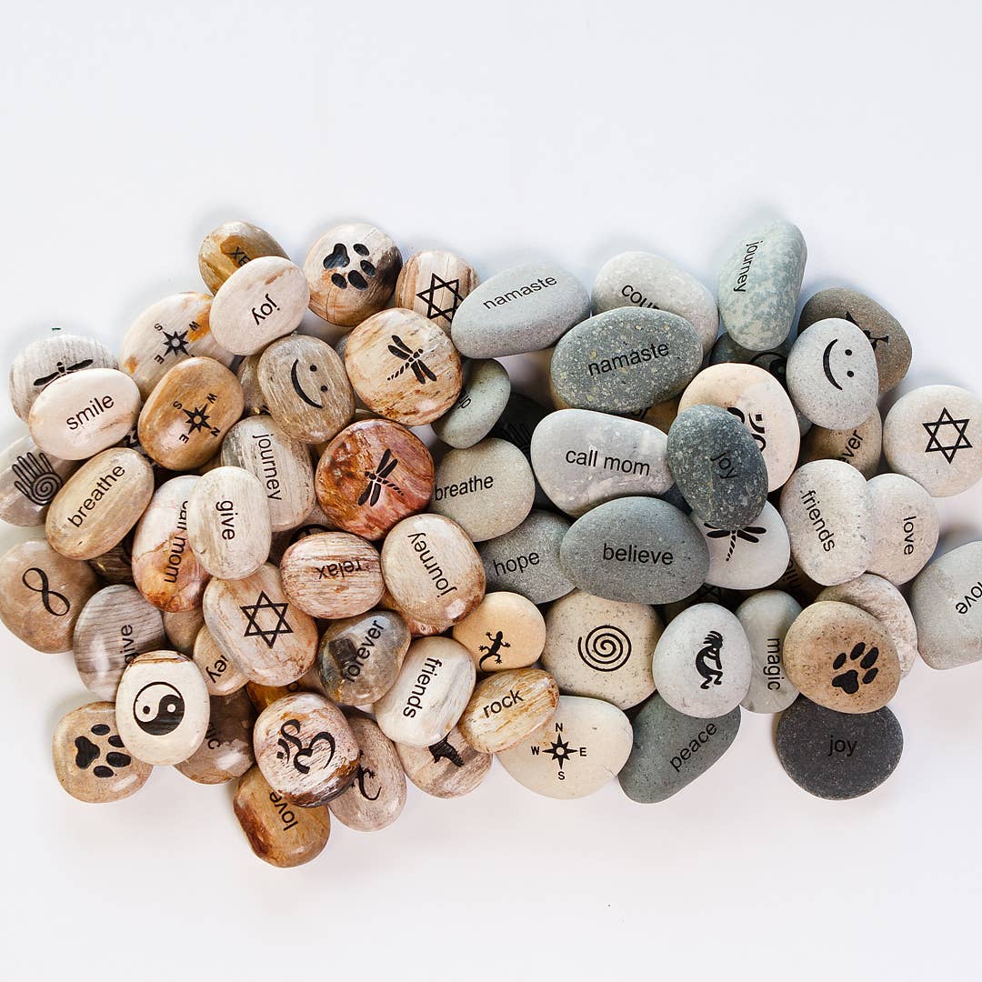 Miracle Pocket Stones - Engraved with Words & Symbols 1.5-2"