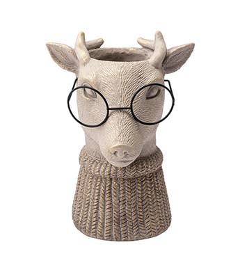 Reindeer w/ Glasse Planter