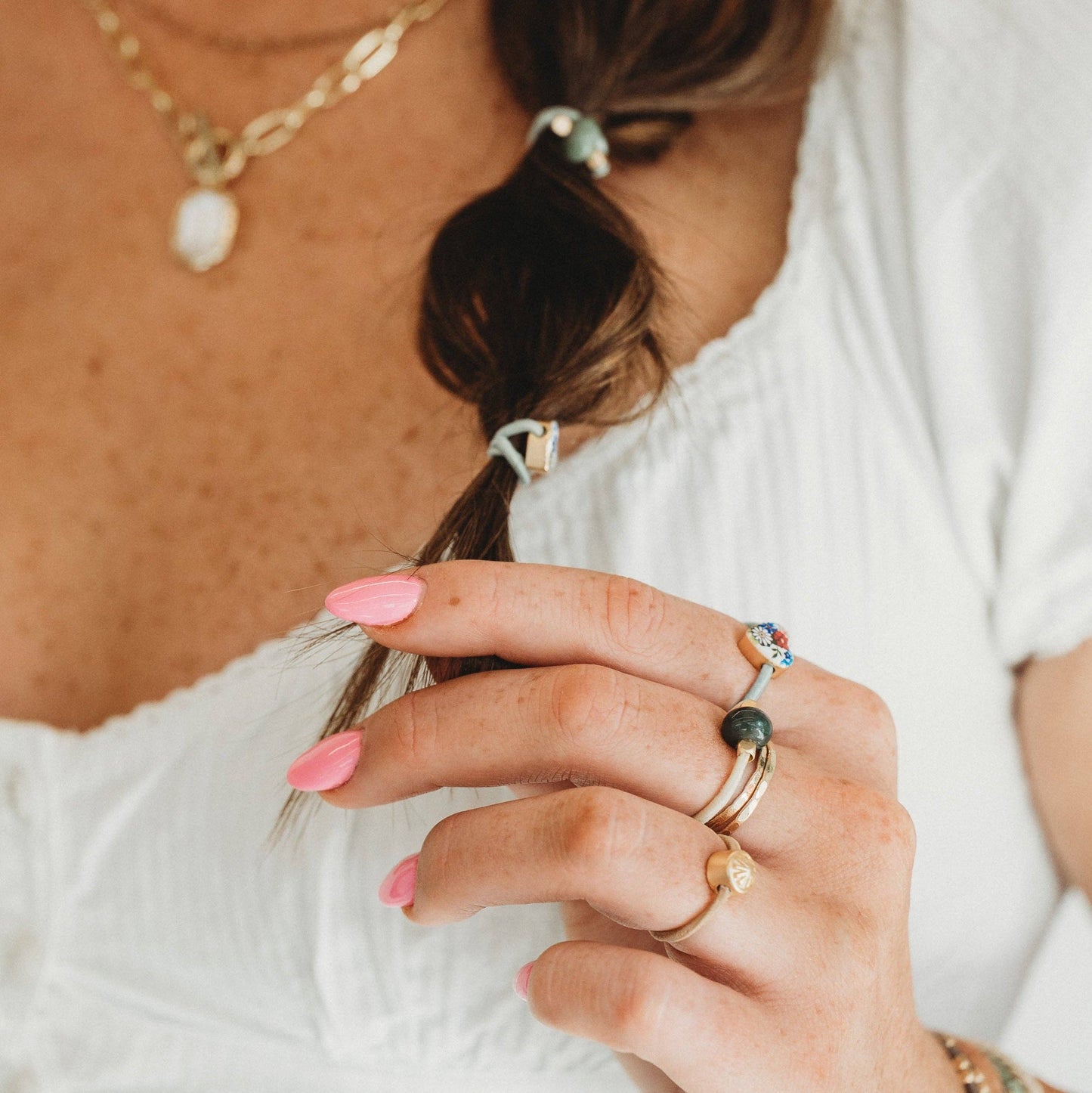 Terra Earth Tones Hair Tie Rings