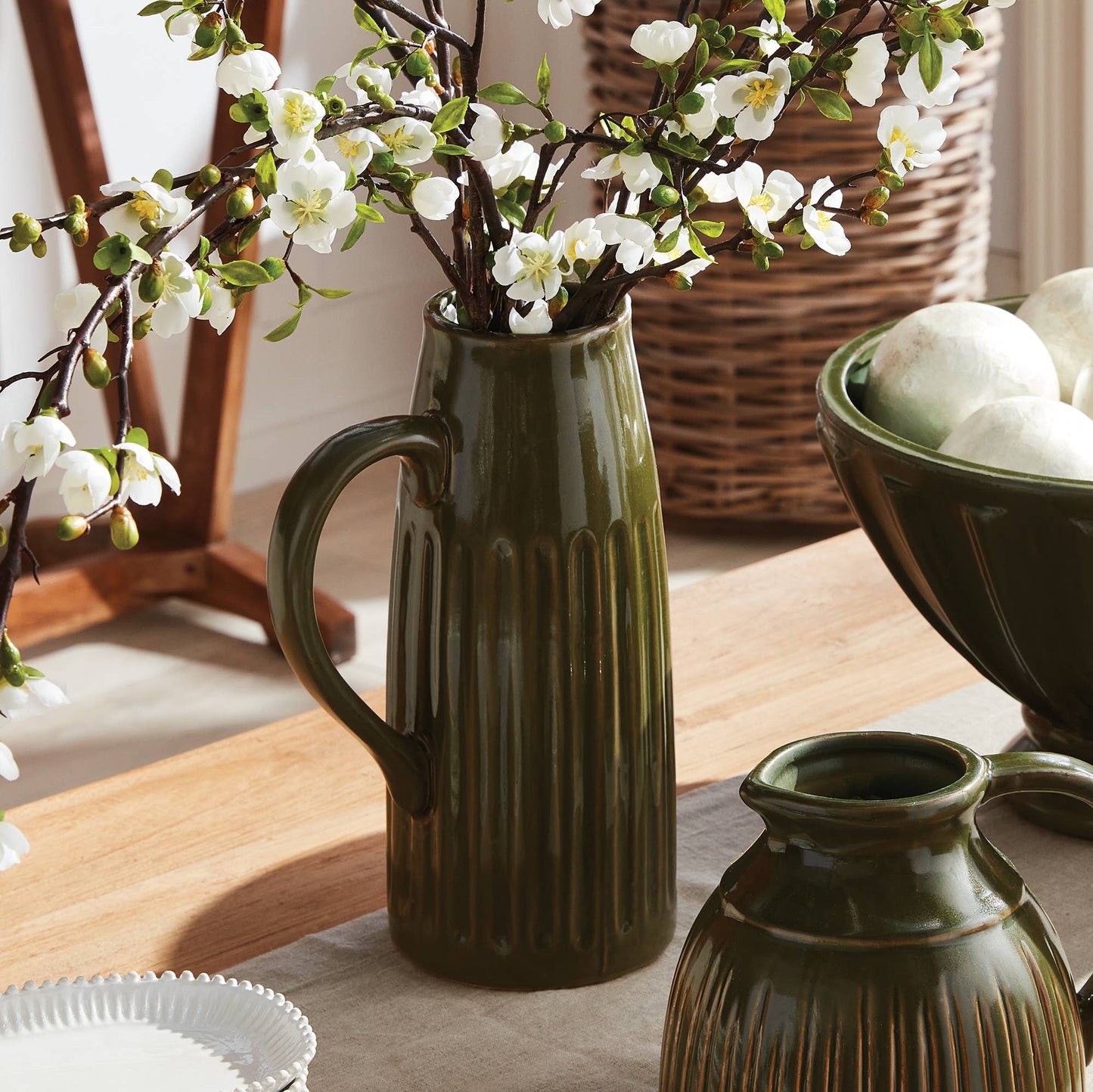 Green Ceramic Pitcher
