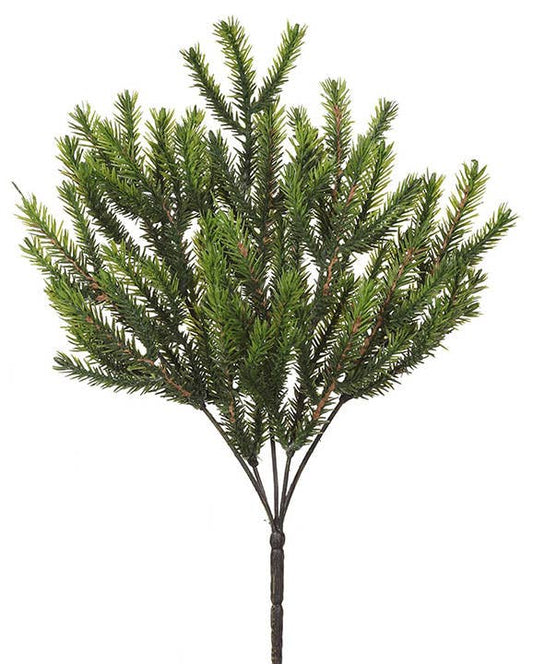 Artificial Soft-Touch Green Pine Bush - 13.5"