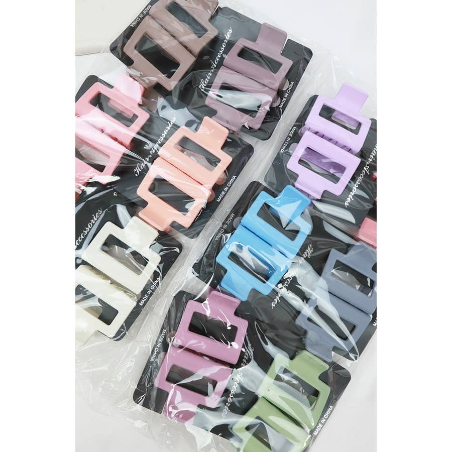 24-Pcs Matte Color Rectangle Medium Hair Clip