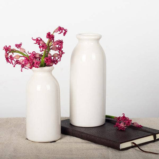 Tall White Ceramic Vase