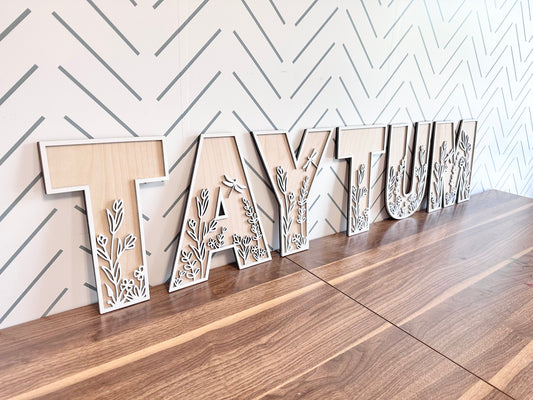Wildflower Alphabet Lettering - ONE letter