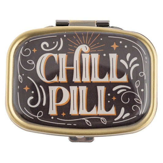 SMALL METAL PILL CASE  CHILL PILL (F25)